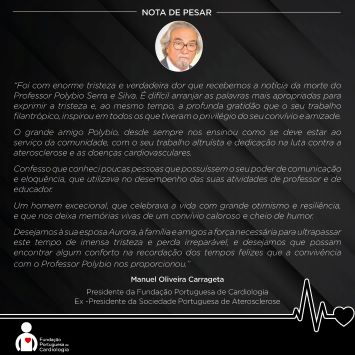 NOTA DE PESAR - Professor Polybio Serra e Silva - Fundação Portuguesa  Cardiologia